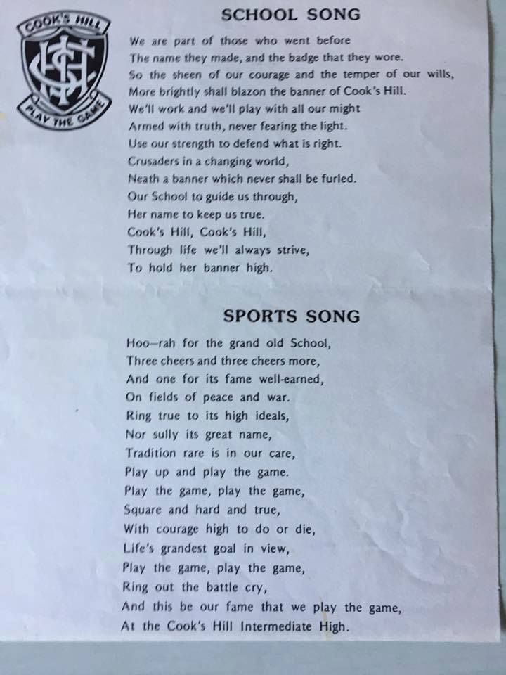 cooks Hill School Songs